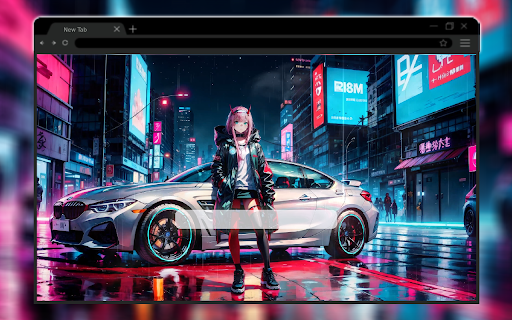 Zero Two and BMW F36 Live Wallpaper  from Chrome web store to be run with OffiDocs Chromium online