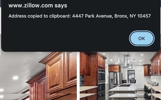 Zillow Address Copier  from Chrome web store to be run with OffiDocs Chromium online