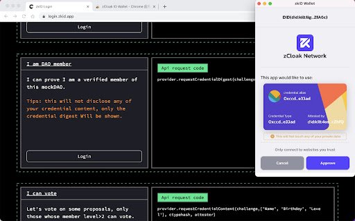 zkID Wallet  from Chrome web store to be run with OffiDocs Chromium online