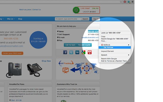 Zoho Quick Dial ze sklepu internetowego Chrome do uruchomienia z OffiDocs Chromium online