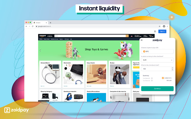 ZoidPay Shop with Crypto  from Chrome web store to be run with OffiDocs Chromium online
