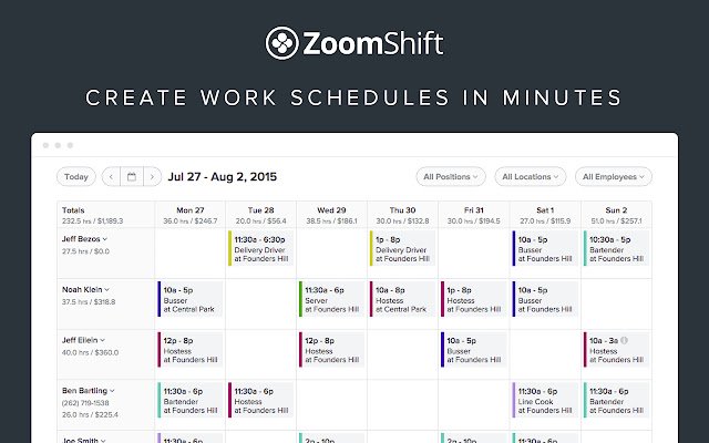 ZoomShift — Employee Scheduling Software  from Chrome web store to be run with OffiDocs Chromium online