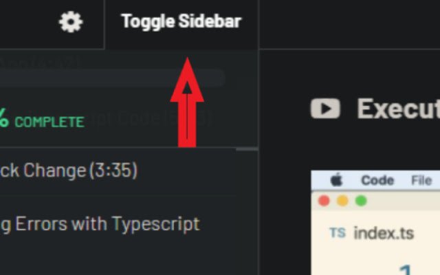 ZTM Toggle Sidebar de Chrome web store para ejecutarse con OffiDocs Chromium en línea