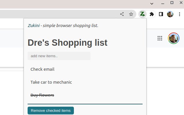 Zukini  from Chrome web store to be run with OffiDocs Chromium online