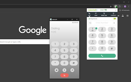 ZuluCall+  from Chrome web store to be run with OffiDocs Chromium online