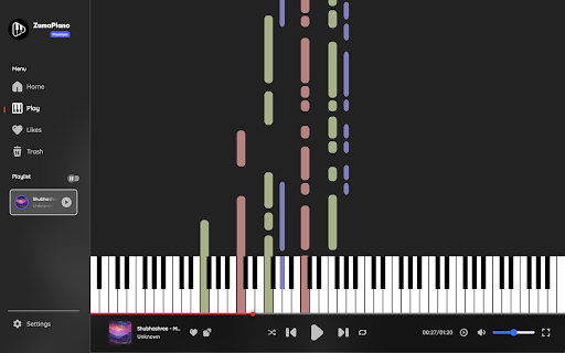 ZumaPiano : Learn Piano for free with AI  from Chrome web store to be run with OffiDocs Chromium online