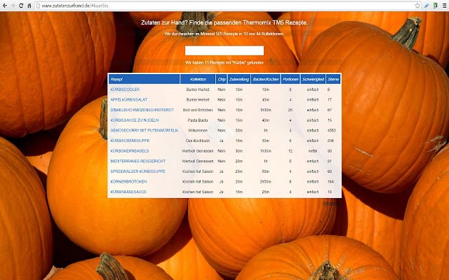 Zutaten zur Hand  from Chrome web store to be run with OffiDocs Chromium online