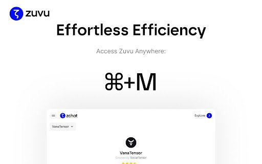 Zuvu AI: The Ultimate AI Agent Sidebar for Google Search  Beyond  from Chrome web store to be run with OffiDocs Chromium online