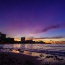Sea, Beach and Buildings at Sunset  screen for extension Chrome web store in OffiDocs Chromium