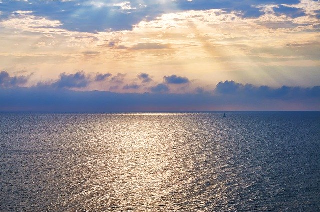 Free download sea horizon sunset surface quiet free picture to be edited with GIMP free online image editor