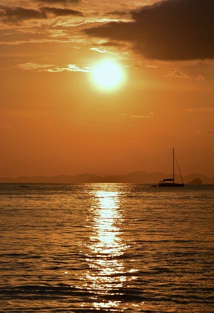 Free download sea sunset outdoors dusk nature free picture to be edited with GIMP free online image editor