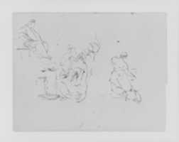 Free download Seated Figure, Three Men in Group, Kneeling Woman from Rear, Kneeling Woman from Rear (from Sketchbook) free photo or picture to be edited with GIMP online image editor