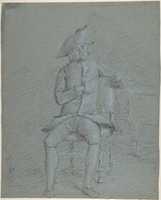 Free download Seated Gentleman Holding a Pipe (recto); Half-Length Study of the Same Man (verso) free photo or picture to be edited with GIMP online image editor