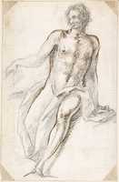 Free download Seated Male Nude with Open Book free photo or picture to be edited with GIMP online image editor