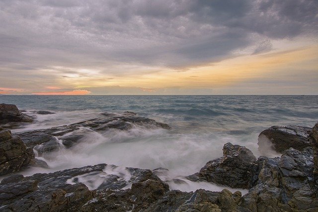 Free download sea waves coast rocky coast sky free picture to be edited with GIMP free online image editor