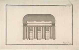 Free download Section of a Ballroom: Three Doorways between Sets of Two Columns free photo or picture to be edited with GIMP online image editor