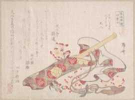 Free download Shakuhachi, (a kind of bamboo flute), with Its Cover and Cherry Flowers free photo or picture to be edited with GIMP online image editor