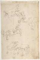 Free download Sheet of Figure Studies, Probably after the Antique (recto); Ornamental Designs (verso) free photo or picture to be edited with GIMP online image editor