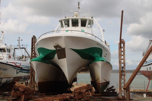 無料ダウンロード造船所カタマラン船ボート海無料画像をGIMP無料オンライン画像エディタで編集