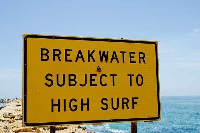 Free download sign danger water ocean wave free picture to be edited with GIMP free online image editor