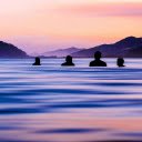Silhouettes of People Swimming in the Sea  screen for extension Chrome web store in OffiDocs Chromium