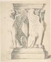 Free download Sketch of a Classical Pedestal with Griffins free photo or picture to be edited with GIMP online image editor