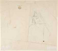 Free download Sketch of Two Seated Women with Young Girl Sitting at Their Feet; Verso: Sketch of a Woman free photo or picture to be edited with GIMP online image editor