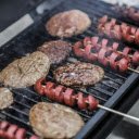 skewered sausages sizzling on a hot grill  screen for extension Chrome web store in OffiDocs Chromium