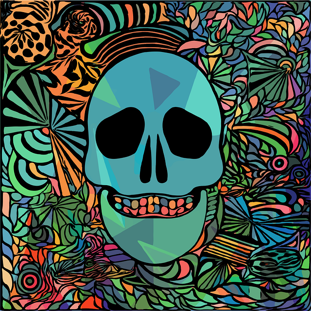 Free download Skull Geometric Rainbow - Free vector graphic on Pixabay free illustration to be edited with GIMP free online image editor