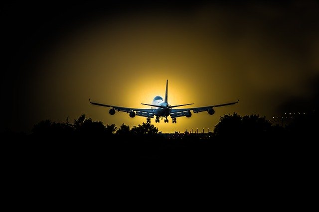 Free download sky airplane sunset silhouette free picture to be edited with GIMP free online image editor