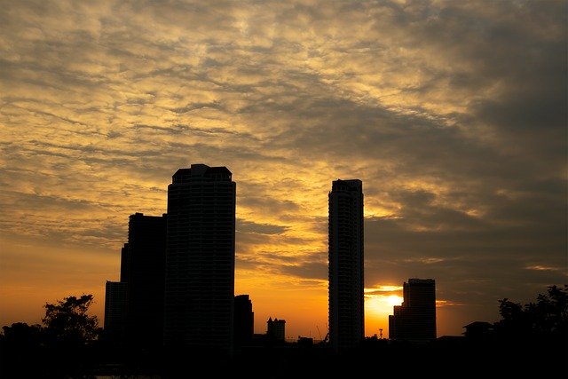Free download skyline sunrise sunset dawn city free picture to be edited with GIMP free online image editor