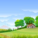 Small house on grass and flower hill  screen for extension Chrome web store in OffiDocs Chromium