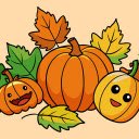 Smiley face pumpkins  screen for extension Chrome web store in OffiDocs Chromium