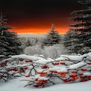 Snow covered pine tree wallpaper  screen for extension Chrome web store in OffiDocs Chromium
