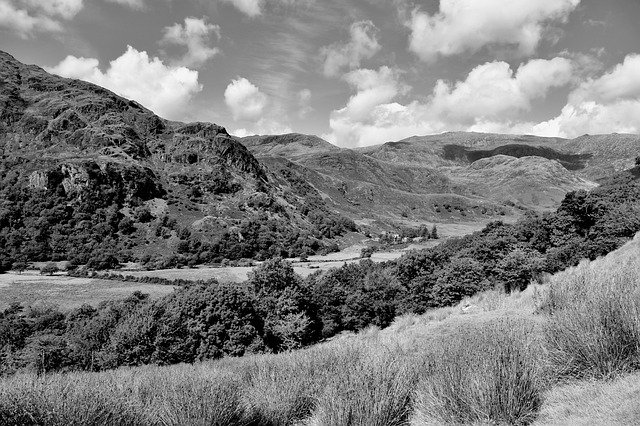 Descarga gratuita Snowdonia Black White Wales - foto o imagen gratuita para editar con el editor de imágenes en línea GIMP