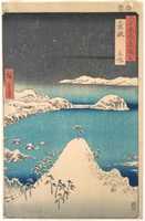 Free download Snowfall at Shimasaku, Iki Province, from the series Views of Famous Places in the Sixty-Odd Provinces free photo or picture to be edited with GIMP online image editor