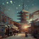 Snowy winter street  screen for extension Chrome web store in OffiDocs Chromium