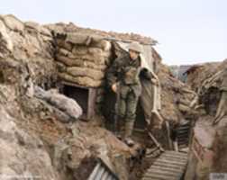 Free download Soldier from the York and Lancaster regiment in a front line trench, WWI. free photo or picture to be edited with GIMP online image editor