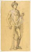 Free download Soldier (middle register; study for wall paintings in the Chapel of Saint Remi, Sainte-Clotilde, Paris, 1858) free photo or picture to be edited with GIMP online image editor