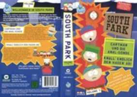 Descarga gratis South Park Volumen 1 (Matt Stone, Trey Parker, 1997) Arte de portada de VHS alemán gratis para editar con el editor de imágenes en línea GIMP