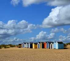 Free download Southwolds wooden beach huts, Suffolk, England free photo or picture to be edited with GIMP online image editor