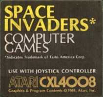 Bezpłatne pobieranie Space Invaders (1981, Atari 8bit, cartrdige) darmowe zdjęcie lub obraz do edycji za pomocą internetowego edytora obrazów GIMP