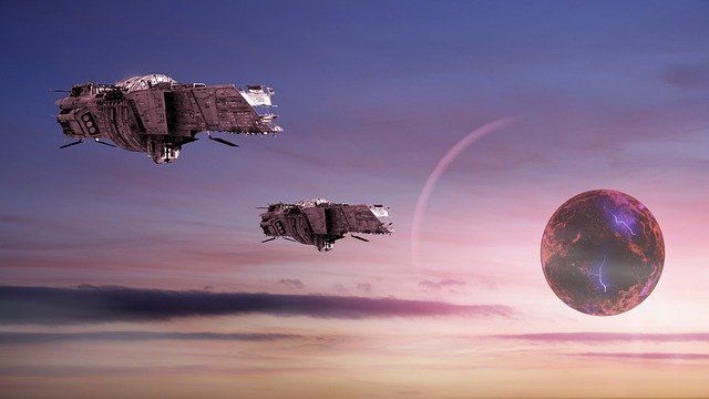 無料ダウンロード宇宙船惑星空雲地球無料画像をGIMP無料オンライン画像エディタで編集