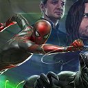 Skrin Spiderman dan Pasukan Avengers: Infinity War untuk sambungan kedai web Chrome dalam OffiDocs Chromium