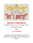 Descărcați gratuit șablonul Flyer pentru celebrarea evenimentelor de primăvară, șablon DOC, XLS sau PPT, care poate fi editat gratuit cu LibreOffice online sau OpenOffice Desktop online