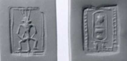 Free download Stamp seal: Bes; cartouche of Men-kheper-re (Thutmose III) free photo or picture to be edited with GIMP online image editor
