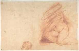 Free download Standing Nude Female Figure (recto); Studies of a Kneeling Nude Female Figure and of a Mans Head (verso) free photo or picture to be edited with GIMP online image editor