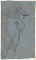 Free download Standing Nude Putto and Study of a Helmeted Head free photo or picture to be edited with GIMP online image editor