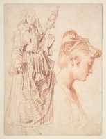 Free picture Standing Woman Holding a Spindle, and Head of a Woman in Profile to Right to be edited by GIMP online free image editor by OffiDocs