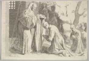 Free download St. Bernard  Receives a Monks Habit free photo or picture to be edited with GIMP online image editor